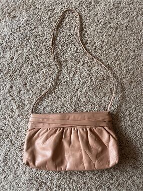 Vintage Nordstrom Blush Pink Leather Crossbody Purse